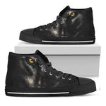 Black Wolf Portrait Print Black High Top Shoes