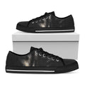 Black Wolf Portrait Print Black Low Top Sneakers