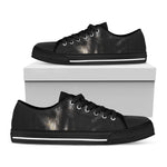 Black Wolf Portrait Print Black Low Top Shoes 