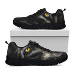 Black Wolf Portrait Print Black Sneakers