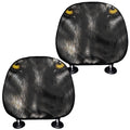 Black Wolf Portrait Print Car Headrest Covers