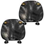 Black Wolf Portrait Print Car Headrest Covers