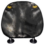 Black Wolf Portrait Print Car Headrest Covers