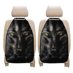 Black Wolf Portrait Print Car Seat Organizers