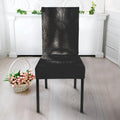 Black Wolf Portrait Print Dining Chair Slipcover