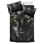 Black Wolf Portrait Print Duvet Cover Bedding Set