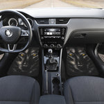 Black Wolf Portrait Print Front and Back Car Floor Mats