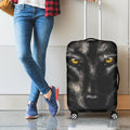 Black Wolf Portrait Print Luggage Cover