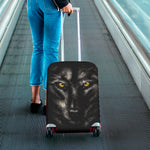 Black Wolf Portrait Print Luggage Cover