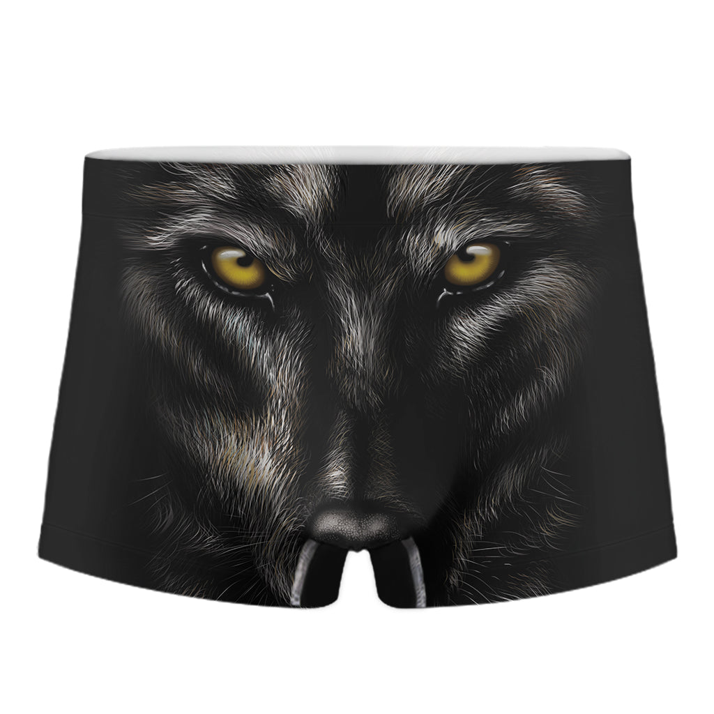 Black Wolf Portrait Print Men's Boxer Briefs