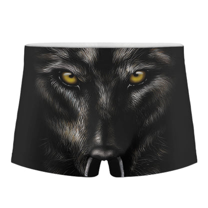 Black Wolf Portrait Print Men's Boxer Briefs