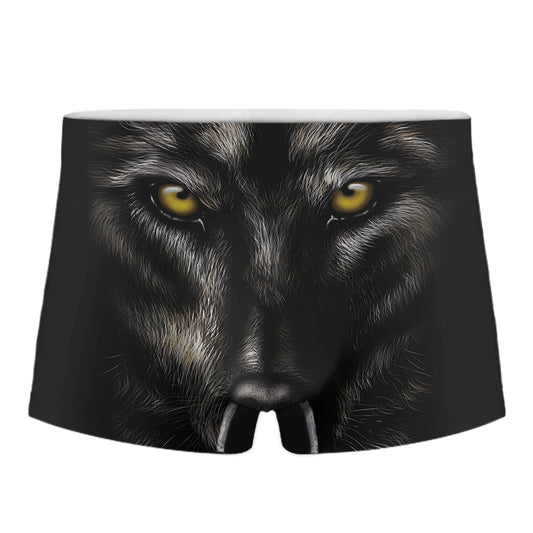 Black Wolf Portrait Print Men's Boxer Briefs