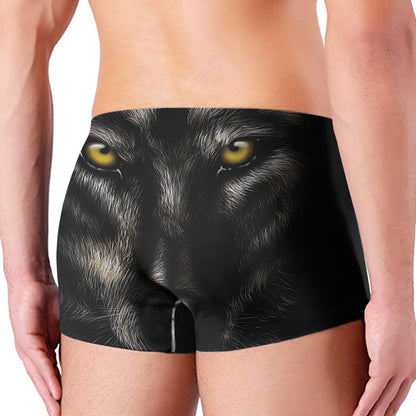 Black Wolf Portrait Print Men's Boxer Briefs