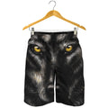 Black Wolf Portrait Print Men's Shorts
