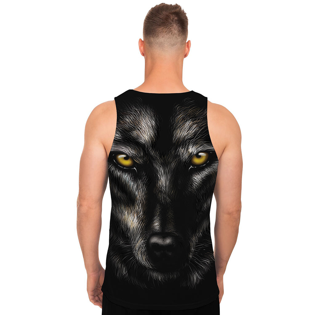 Black Wolf Portrait Print Men's Tank Top