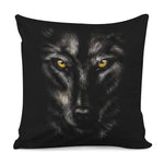 Black Wolf Portrait Print Pillow Cover