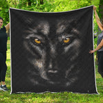 Black Wolf Portrait Print Quilt
