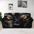 Black Wolf Portrait Print Sofa Cover