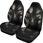 Black Wolf Portrait Print Universal Fit Car Seat Covers