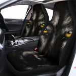 Black Wolf Portrait Print Universal Fit Car Seat Covers