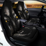 Black Wolf Portrait Print Universal Fit Car Seat Covers