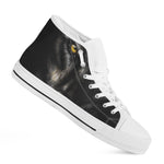 Black Wolf Portrait Print White High Top Shoes