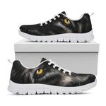 Black Wolf Portrait Print White Sneakers