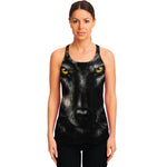 Black Wolf Portrait Print Women's Racerback Tank Top