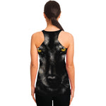 Black Wolf Portrait Print Women's Racerback Tank Top