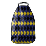 Black Yellow And Blue Argyle Print Car Seat Organizers
