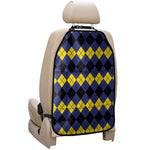 Black Yellow And Blue Argyle Print Car Seat Organizers
