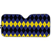 Black Yellow And Blue Argyle Print Car Sun Shade