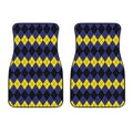 Black Yellow And Blue Argyle Print Front Car Floor Mats