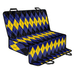 Black Yellow And Blue Argyle Print Pet Car Back Seat Cover