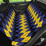 Black Yellow And Blue Argyle Print Pet Car Back Seat Cover