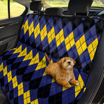 Black Yellow And Blue Argyle Print Pet Car Back Seat Cover