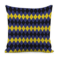 Black Yellow And Blue Argyle Print Pillow Cover