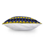 Black Yellow And Blue Argyle Print Pillow Cover