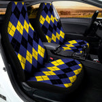 Black Yellow And Blue Argyle Print Universal Fit Car Seat Covers