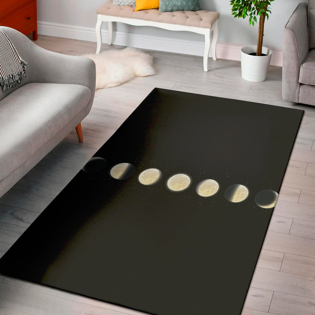 Blood Moon Lunar Phase Print Area Rug