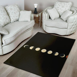 Blood Moon Lunar Phase Print Area Rug