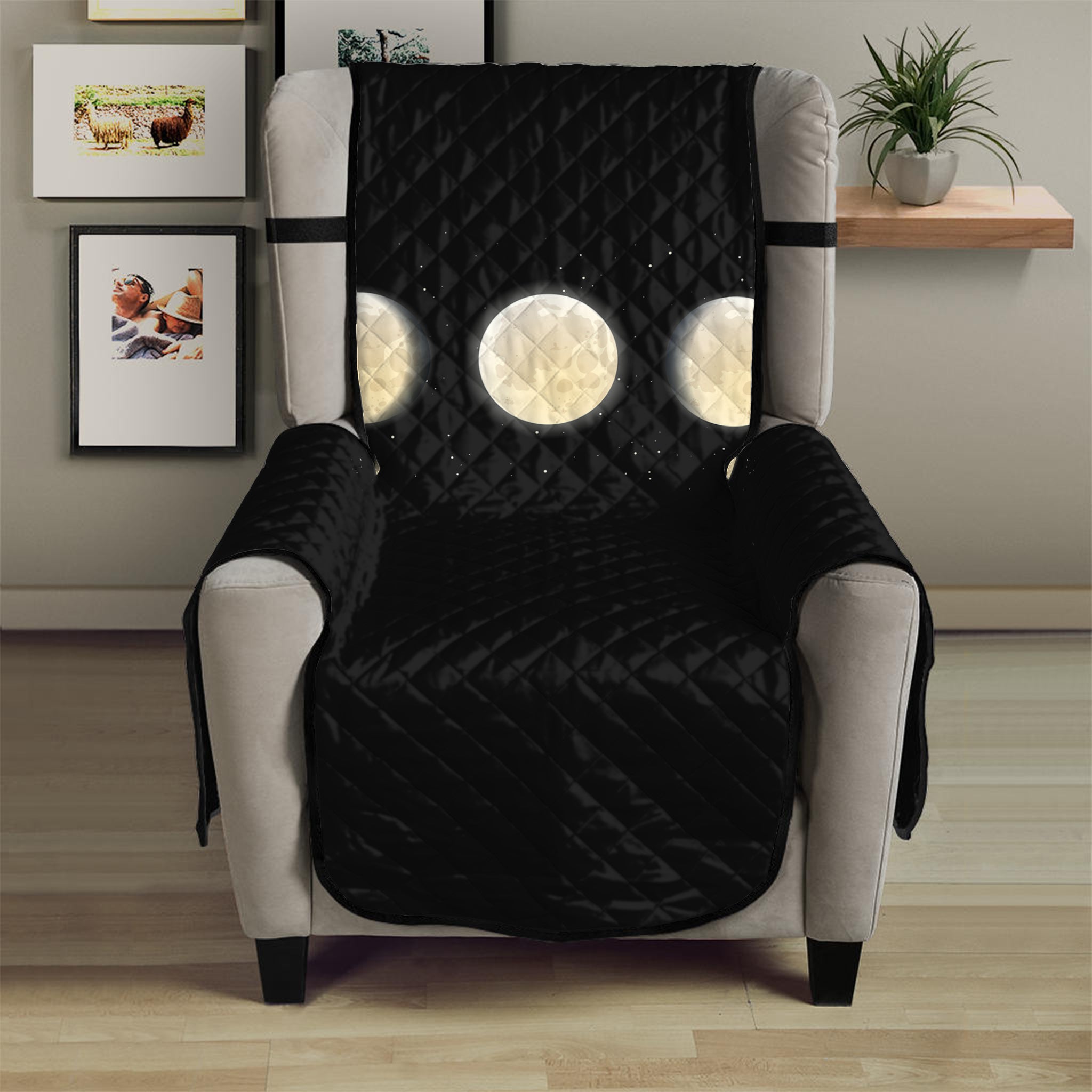 Blood Moon Lunar Phase Print Armchair Protector