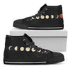 Blood Moon Lunar Phase Print Black High Top Shoes