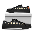 Blood Moon Lunar Phase Print Black Low Top Sneakers