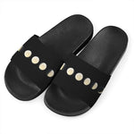 Blood Moon Lunar Phase Print Black Slide Sandals