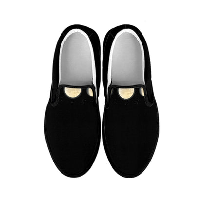Blood Moon Lunar Phase Print Black Slip On Shoes