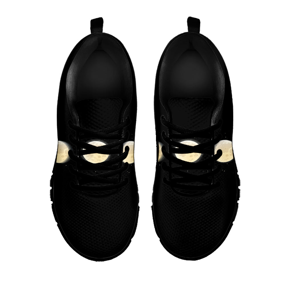 Blood Moon Lunar Phase Print Black Sneakers