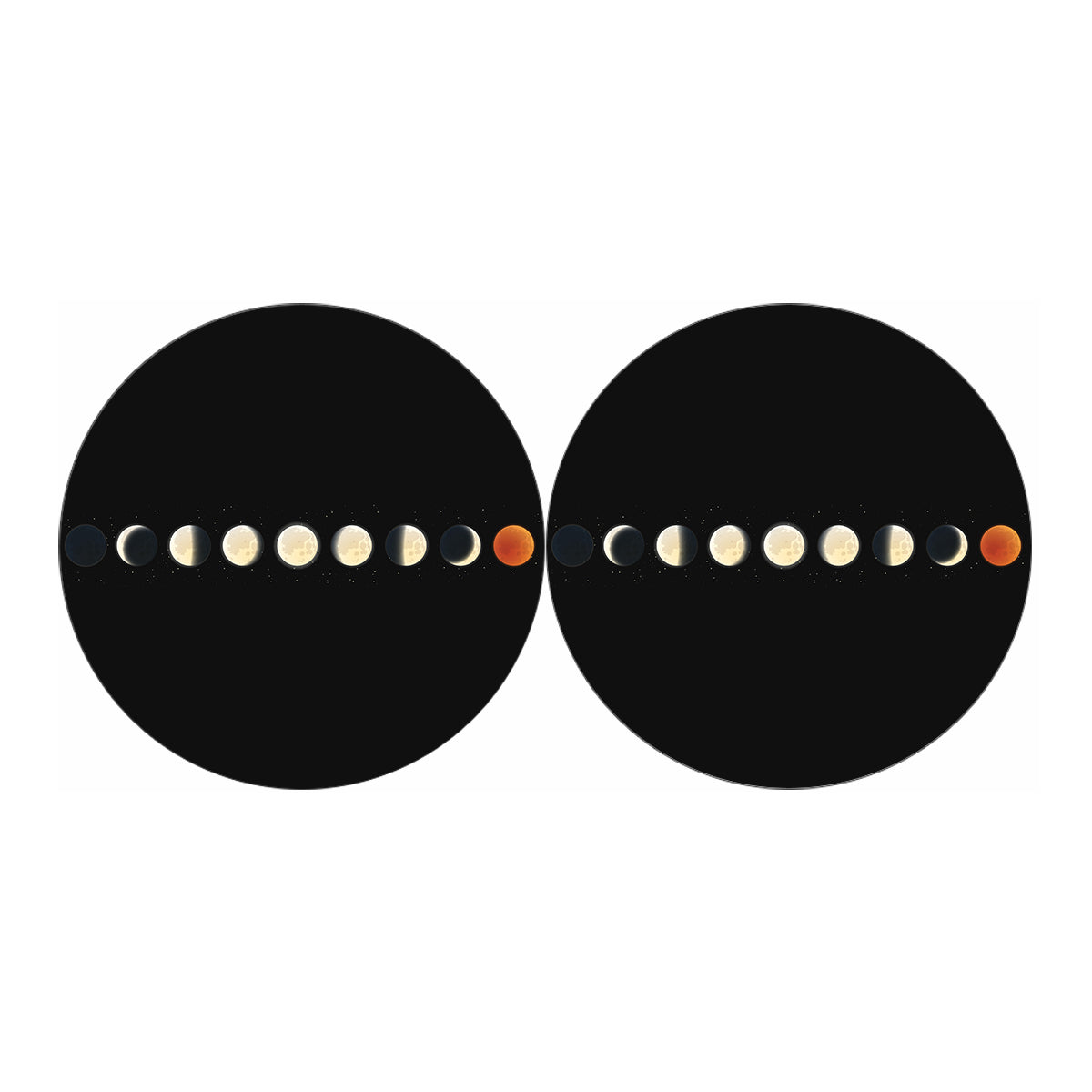 Blood Moon Lunar Phase Print Car Coasters