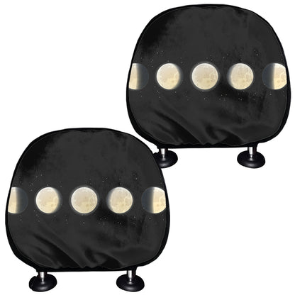 Blood Moon Lunar Phase Print Car Headrest Covers