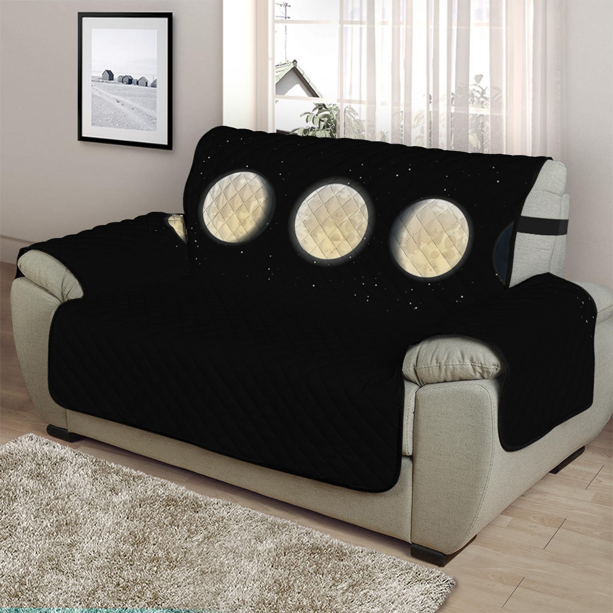 Blood Moon Lunar Phase Print Half Sofa Protector